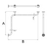 Horizontal corner grab bar, stainless steel Ø32 mm – STANDARD | BSD